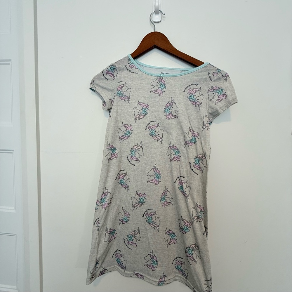 Gray Unicorn Print Dress